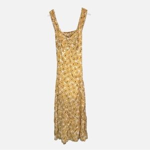 NWOT Free People Mustard Floral Maxi Dress